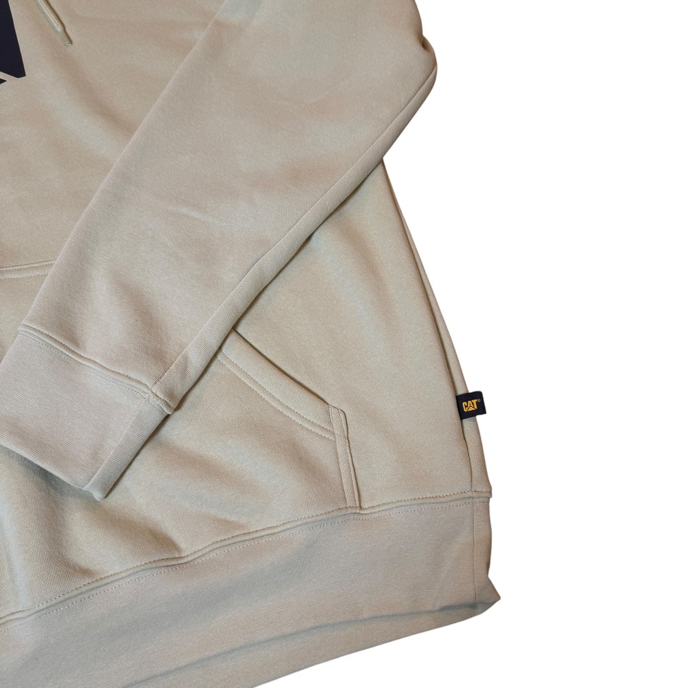 CAT Pullover Hoodie Mens XL Marsh Beige New Fleece Lined Cotton Blend Sweatshirt - Picture 4 of 4